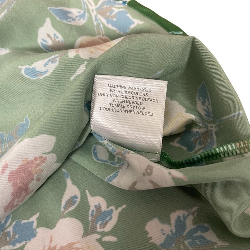 Euc ModCloth sleeveless top, floral, retro, green, size Large - Picture 11 of 12